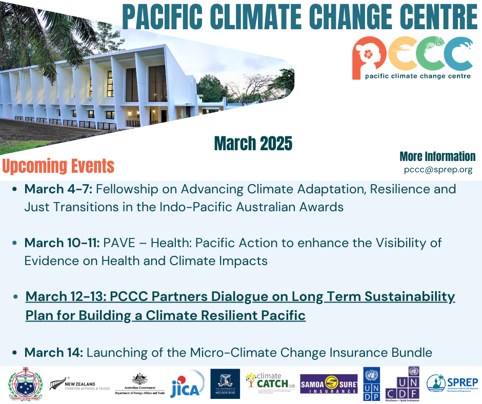 PCCC Partners Dialogue on Long Term Sustainability Plan for Building a Climate Resilience Pacific  