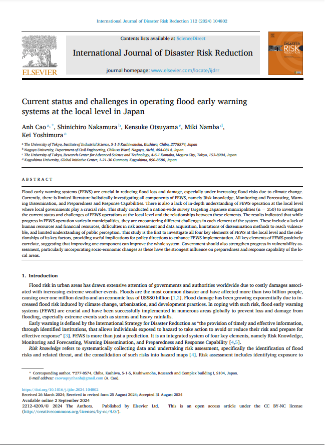 Current status and challenges in operating flood early warning systems at the local level in Japan